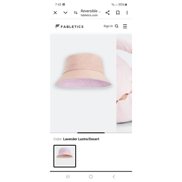 New Fabletics Lavender Luster Desert Reversible Terry Bucket Hat NWT main image 8